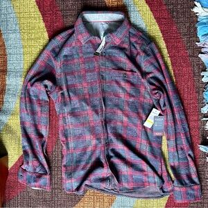 Flag & Anthem - red heavy flannel button up nwt
